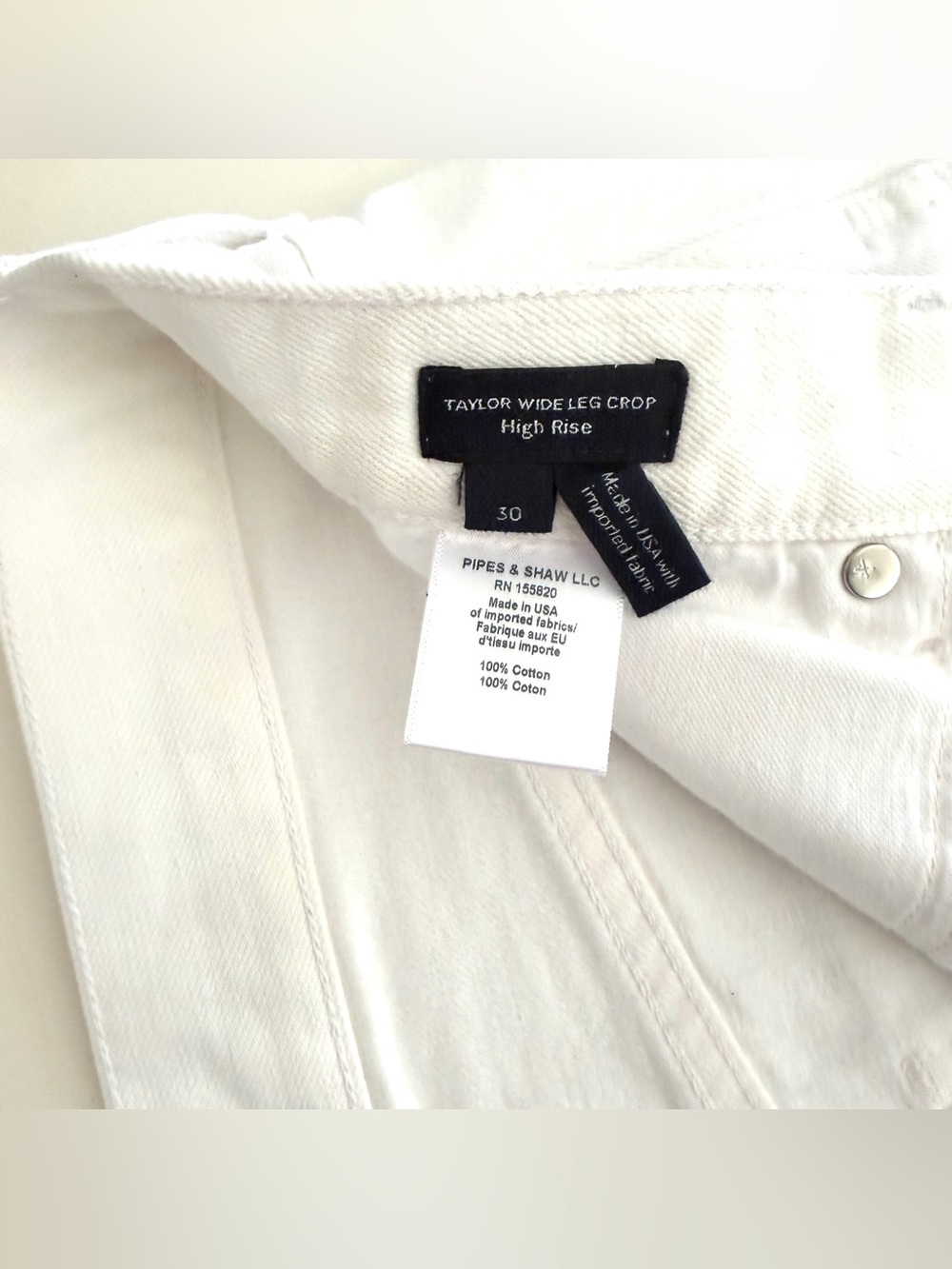 Veronica Beard Taylor Cropped Wide-Leg Jean in White Raw Hem - Picture 11 of 14